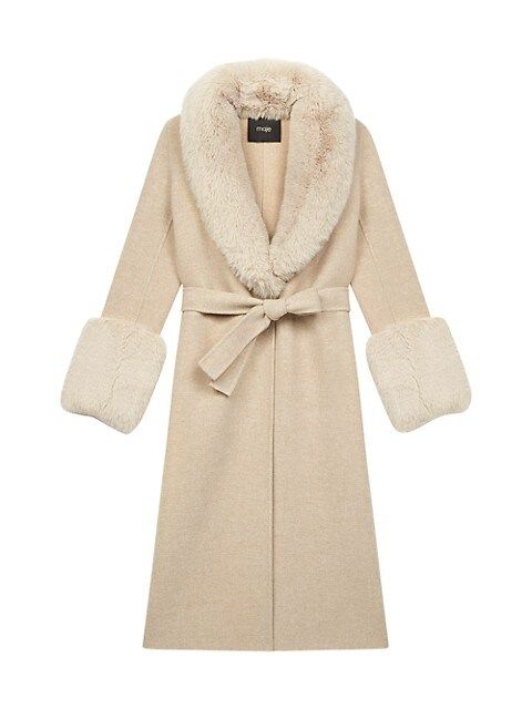 Double-Face Wool Fur-Trim Coat | Saks Fifth Avenue
