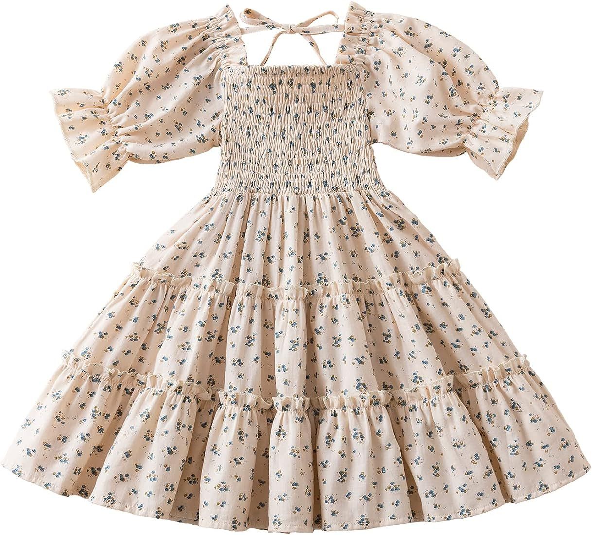NNJXD Little Girl Tutu Dress Tulle Ruffles Flower Girls Wedding Party Dresses | Amazon (US)