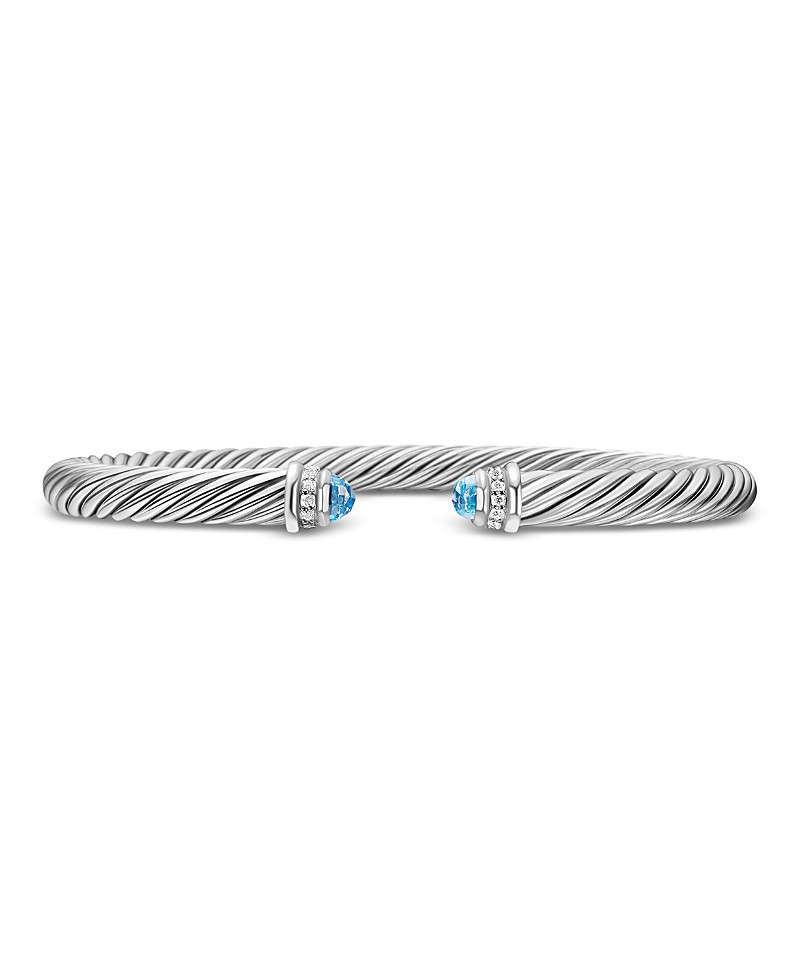 David Yurman Cable Classics Bracelet with Blue Topaz and Diamonds, 5mm | Bloomingdale's (US)