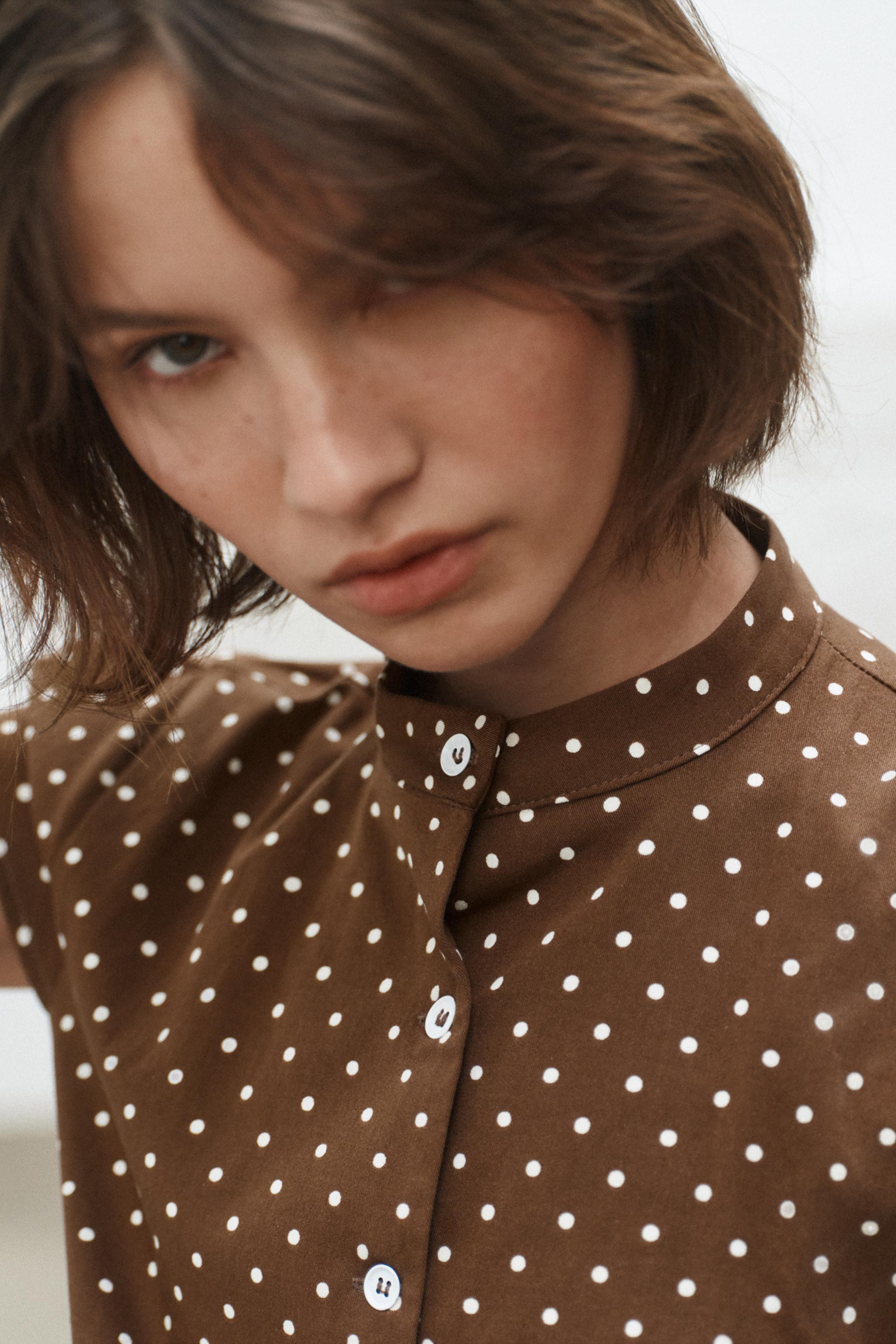 POLKA DOT POPLIN TOP | Zara UK