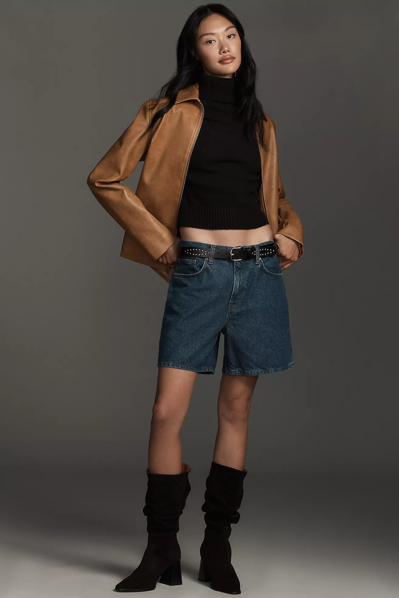 By Anthropologie Scrunch Suede Block-Heel Boots | Anthropologie (US)