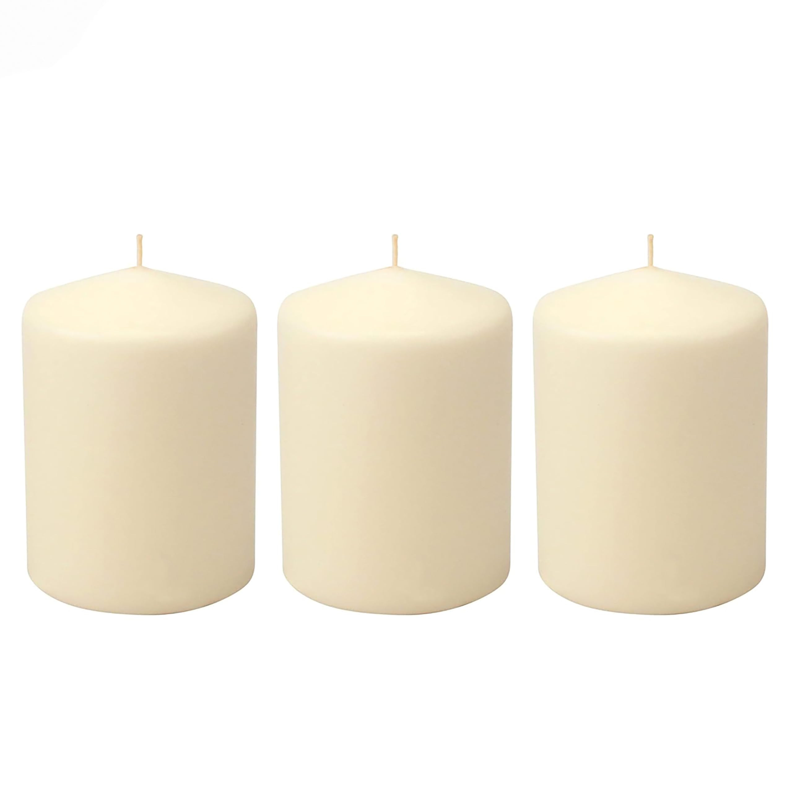 Stonebriar 35 Hour Long Burning Unscented Pillar Candles, 3x4, Ivory | Amazon (US)