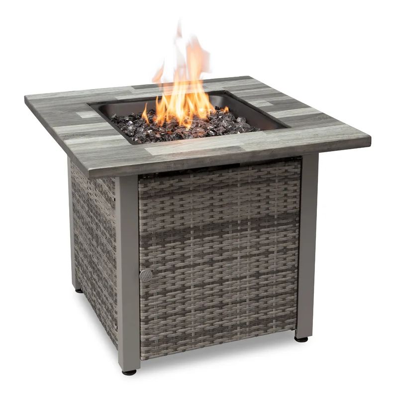 25.39'' H x 30'' W Steel Propane Outdoor Fire Pit Table with Lid | Wayfair North America