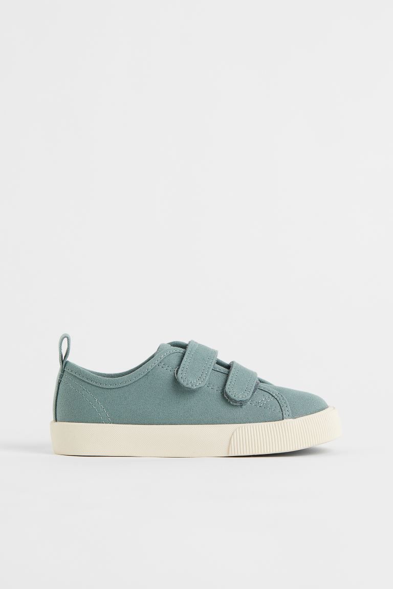 Sneakers in cotton canvas with hook-loop tabs at front and loop at back. Canvas lining, canvas in... | H&M (US + CA)