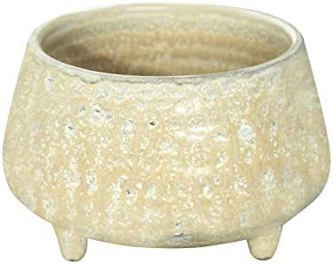 Creative Co-op Small Stoneware Footed Cream Reactive Glaze Finish (Each one Will Vary) Pots and P... | Amazon (US)