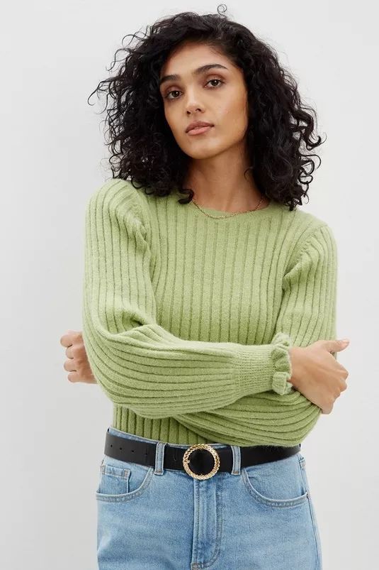 Buy Ribbed Frill Cuff Jumper for GBP 40.00 | Dorothy Perkins UK | Dorothy Perkins (UK)