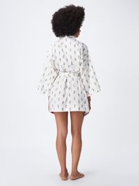 Cotton Poplin Robe - Ivory Floral | For Days