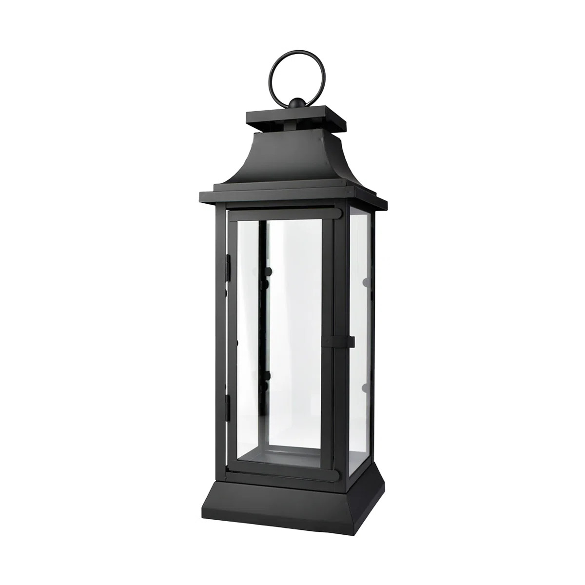 Metal and Glass Outdoor Floor Lantern | Wayfair North America