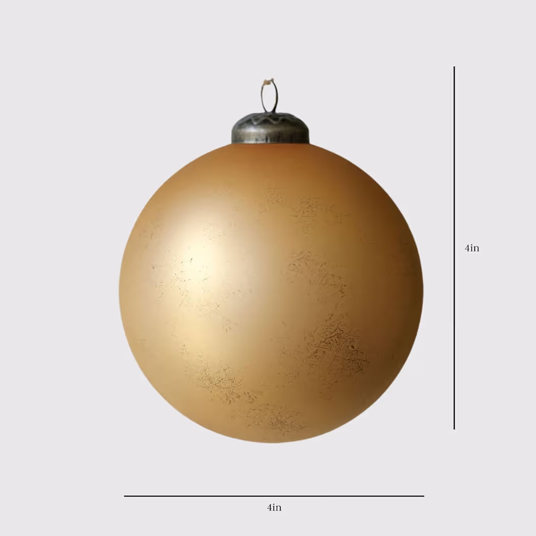 CG Hunter Holiday Collection, 4-inch Matte Antique Gold Glass Set-of-4 Christmas Tree Ornaments, ... | Amazon (US)