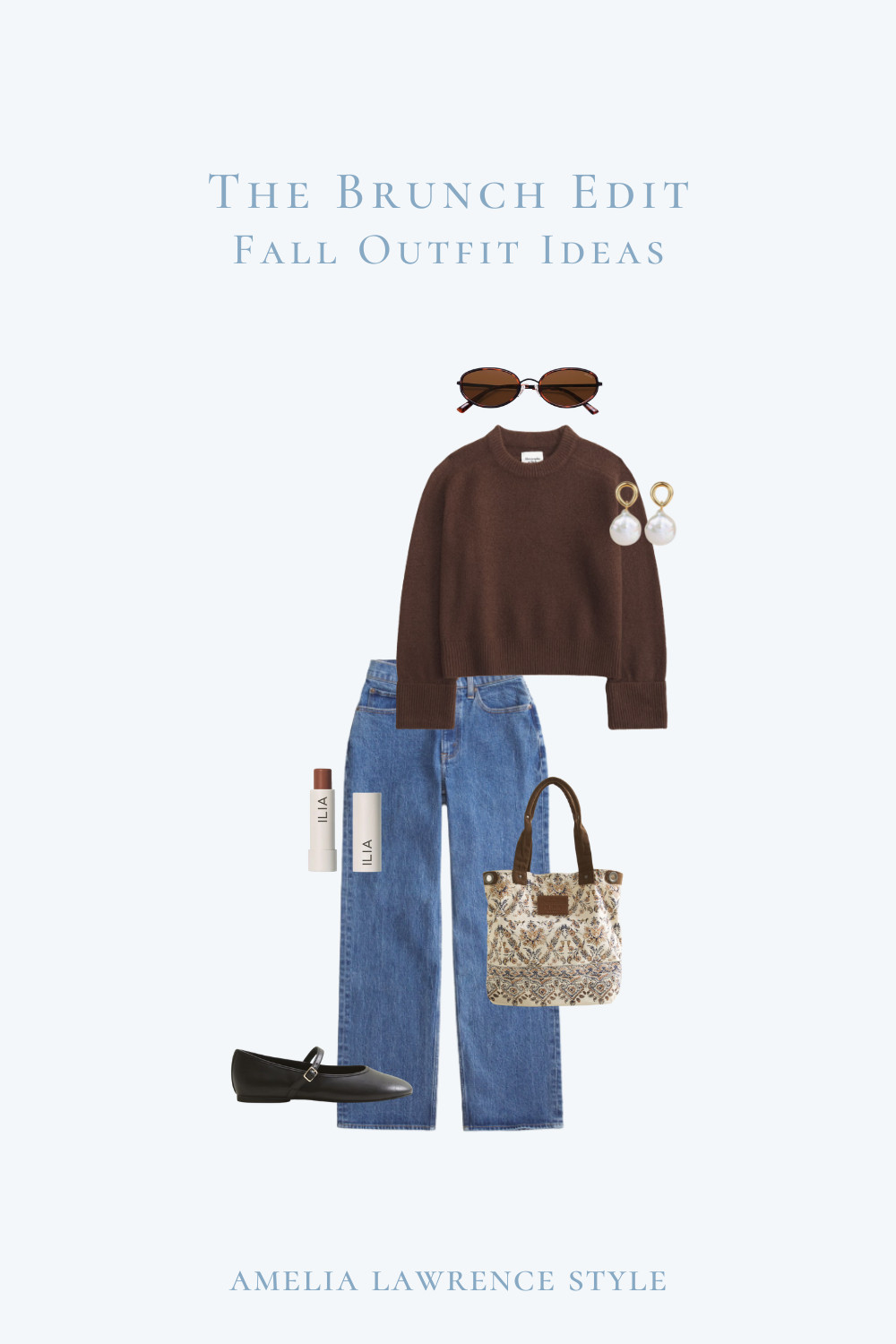 The brunch edit fall outfit edition. Fall outfits, jeans, denim, fall sweater, fall shoes, mary janes, flats, ballet flats, fall beauty, tote bag, fall bag, brown sweater, sunglasses, halloween outfit, teacher outfit, mom outfit.  

 #LTKHoliday #LTKSeasonal #LTKStyleTip
