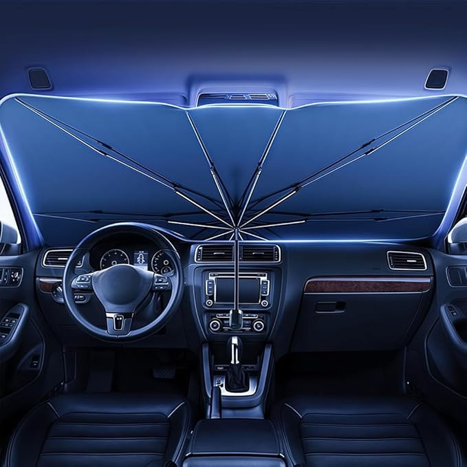 Foldable Windshield Sun Shade Umbrella, Reflective Car Window Cover for Front Window Heat Insulat... | Amazon (US)