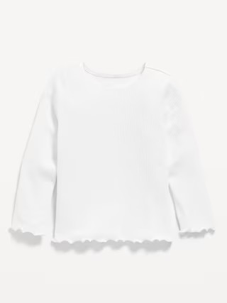 Fitted Long-Sleeve Ribbed T-Shirt for Toddler Girls | Old Navy (US)
