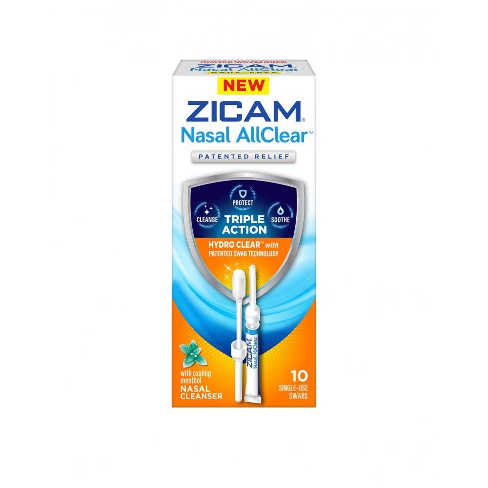 Zicam Nasal AllClear Single-Use Swabs Triple Action Nasal Cleanser with Cooling Menthol 10 ea | Walmart (US)