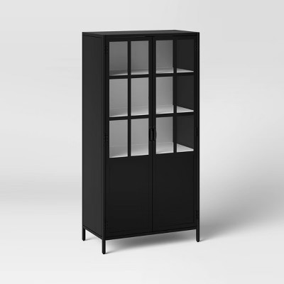 Half Glass Display Cabinet Black - Threshold™ | Target