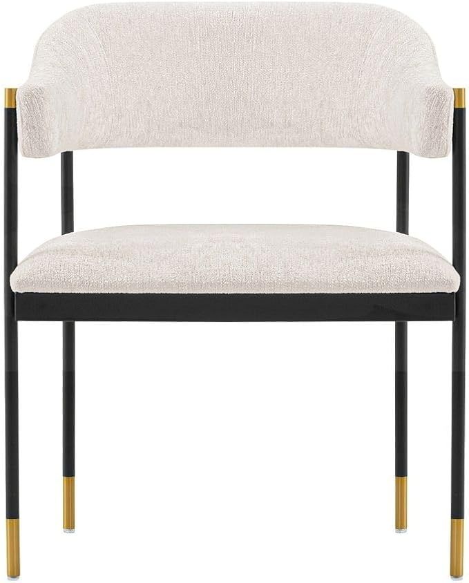 Lia Boucle Dining Chair with High Density Foam Padding, Stunning Metal Frame with Gold Accents an... | Amazon (US)