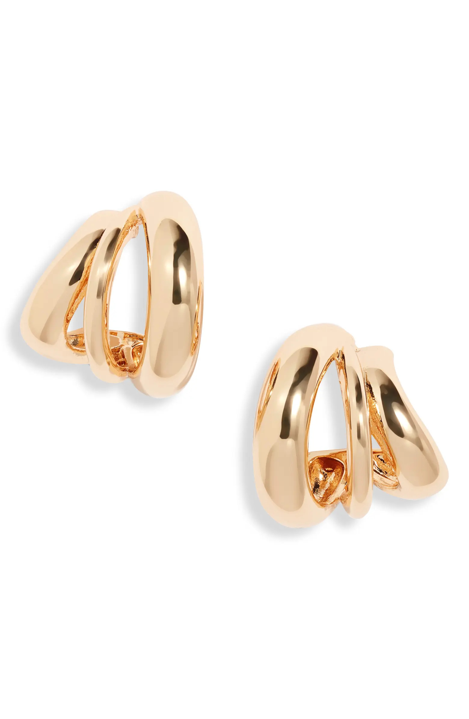 Open Edit Curved Triple Hoop Earrings | Nordstrom | Nordstrom