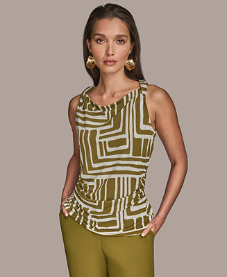 Donna Karan New York Women's Twist-Strap Printed Tank Top - Macy's | Macy's