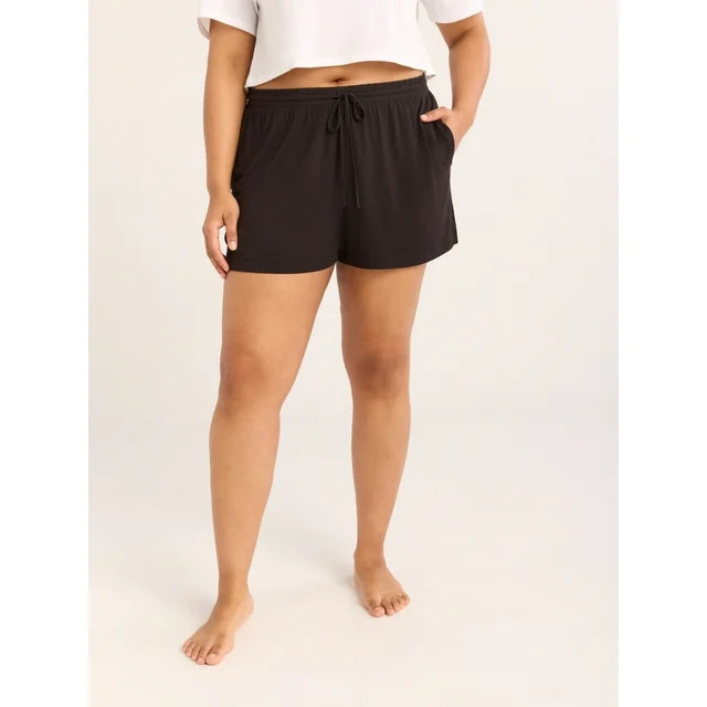 Joyspun Women’s Sleepwear Knit Pajama Shorty Shorts, 3.5'' Inseam, Sizes S-3X | Walmart (US)