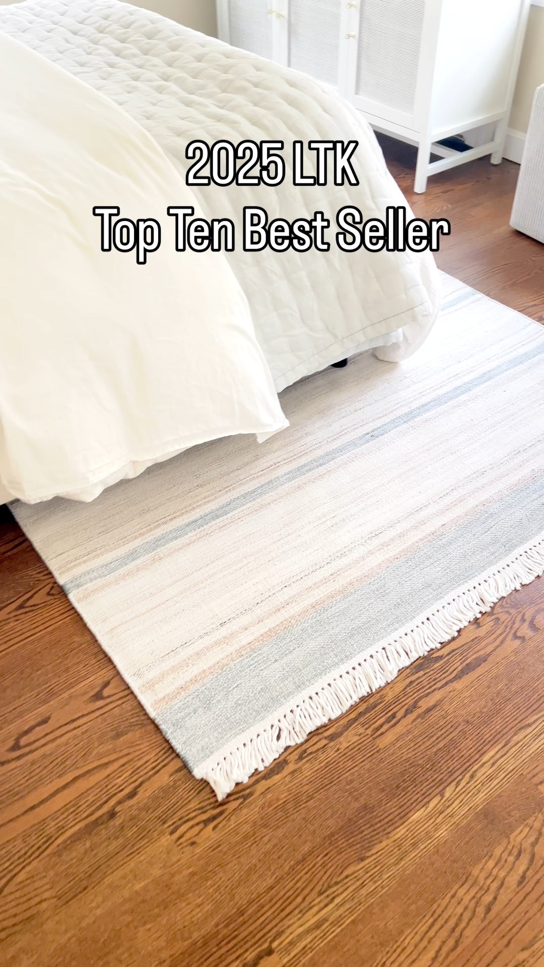 This performance rug quickly became a top 2025 best seller after I added it to my guest room and it can be used outdoors as well!! 
-
coastal home decor, coastal style, coastal rugs, striped rugs, pottery barn rugs, seaside rug, performance rugs, outdoor rugs, indoor/outdoor rugs, porch rugs, patio rugs, deck rugs, bedroom rugs, living room rugs, dining room rugs, entryway rugs, 5x8 rugs, 8x10 rugs, 9x12 rugs, 10x14 rugs, neutral rugs, blue rugs, beach house rugs, coastal bedding, linen bedding, linen quilt, sutter quilt, blue comforter, blue quilt, serena & lily quilts, serena & lily bedding, white divet covers, pottery barn bedding, target cube, striped cube, bedroom ideas, bedroom furniture, bedroom decor

#LTKHome