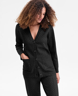 Women's Rhinestone V-Neck Cardigan, Macy's Exclusive | Macy's