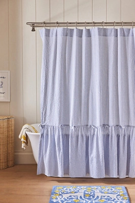 Cotton Seersucker Shower Curtain | Anthropologie (US)