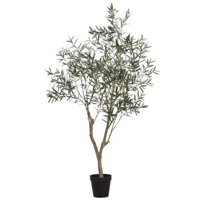 Artificial 94" Olive Leaf Tree In Plastic Pot | Wayfair North America