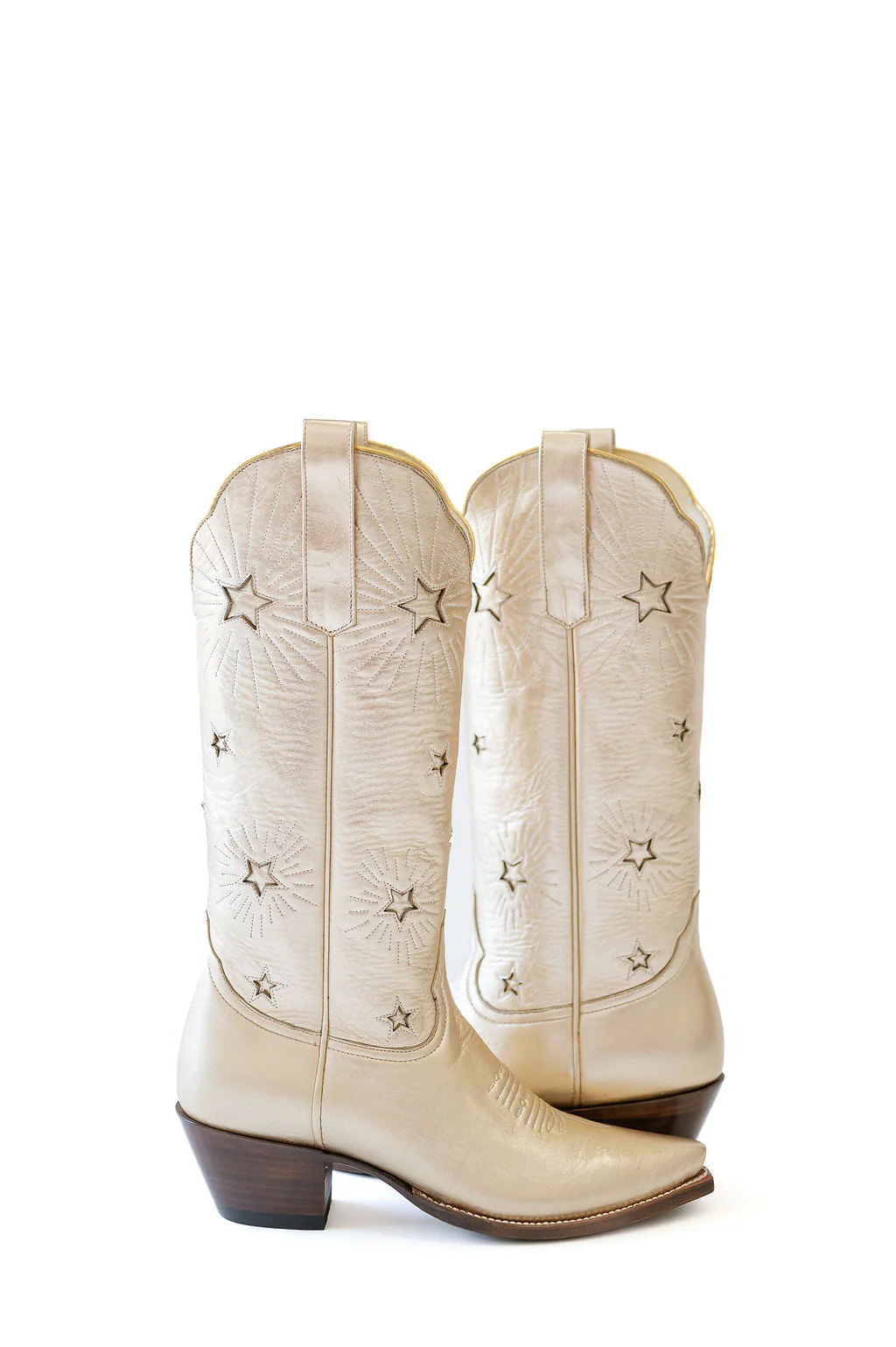 Liz Cowgirl Boot in Metallic Gold | Petite Paloma
