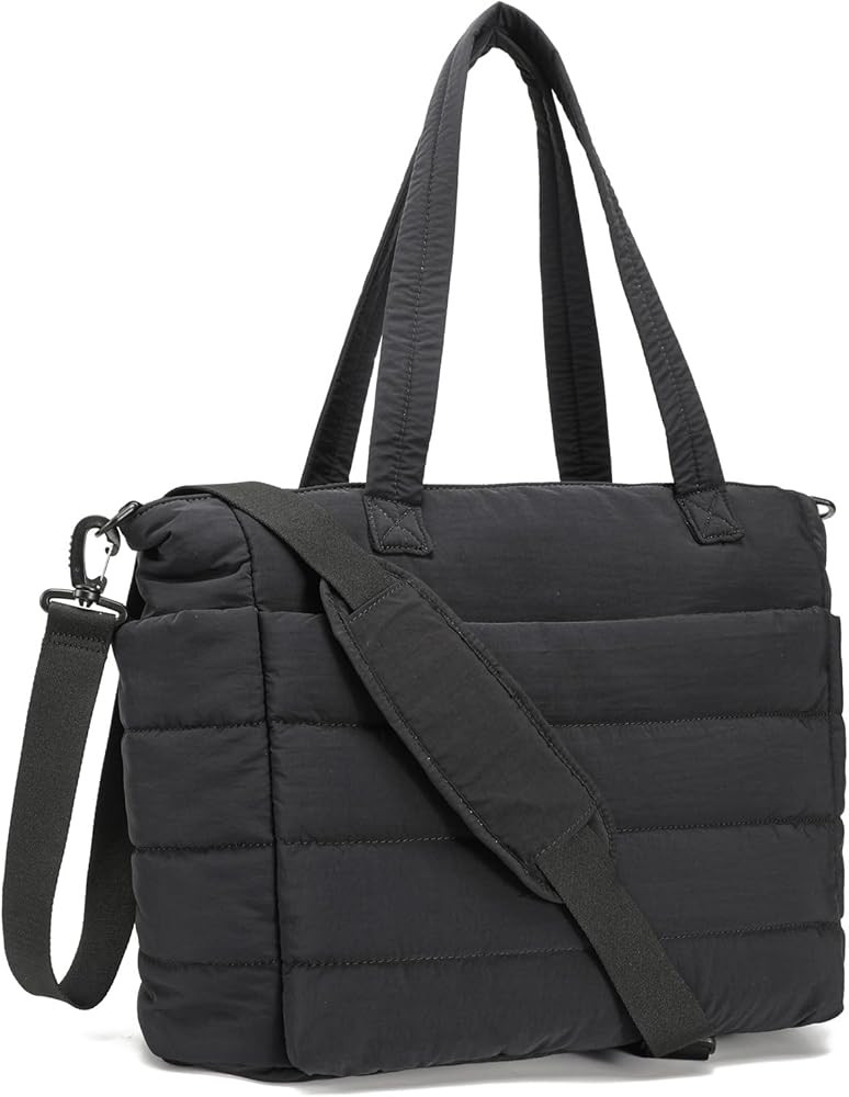 AOCINA Puffy Tote Bag for Women Quilted Work Bag Nurse Bags Women's Handbags for Travel | Amazon (US)