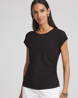Women's Cap Sleeve Dolman Tee in Black | Chico's | Chico's