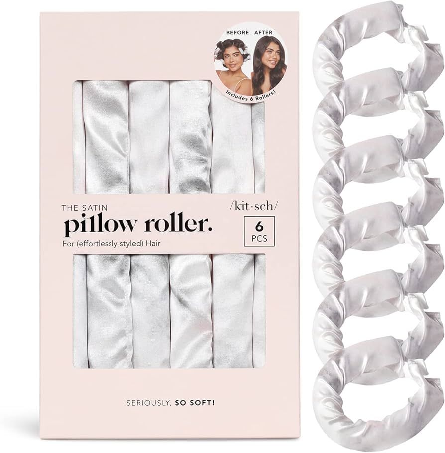 Kitsch Satin Pillow Rollers | Hair Rollers | Sleep | Holiday Gift Hair Styling Rollers | 6pc (Mar... | Amazon (US)