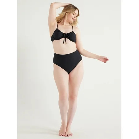 Time and Tru Women's and Plus Super High Waist Swim Bottoms, Sizes S-3X | Walmart (US)