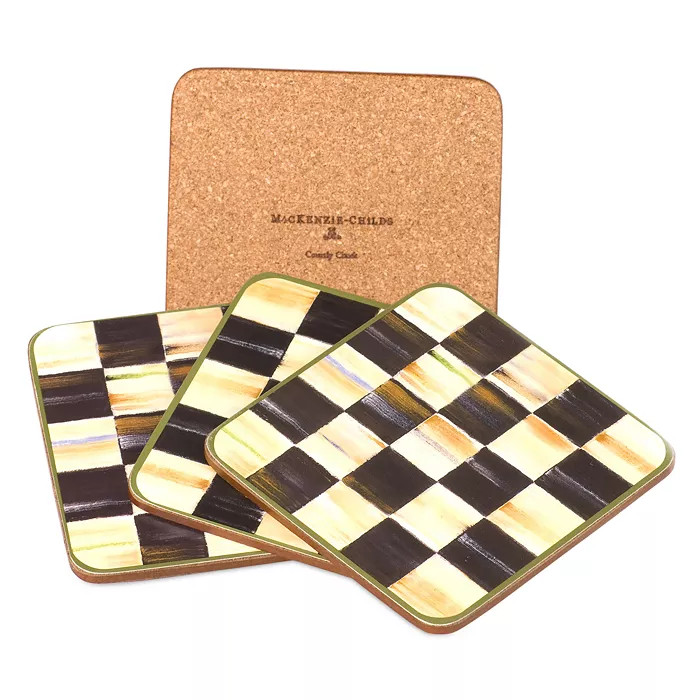 Courtly Check Cork-Back Coasters - Set of 4 | Bloomingdale's (US)