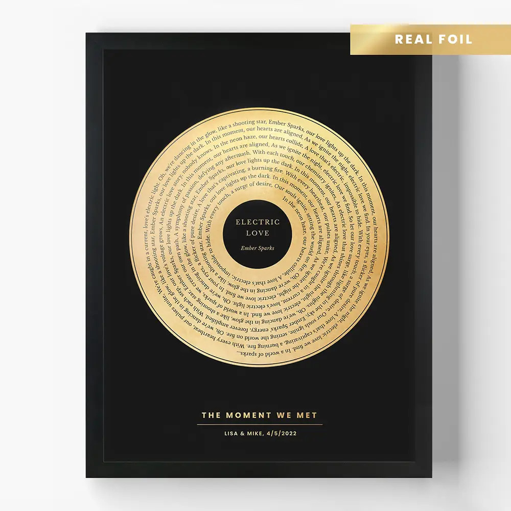 Sound of Gold - Custom Foil Lyrics Wall Art | Lime & Lou (US)