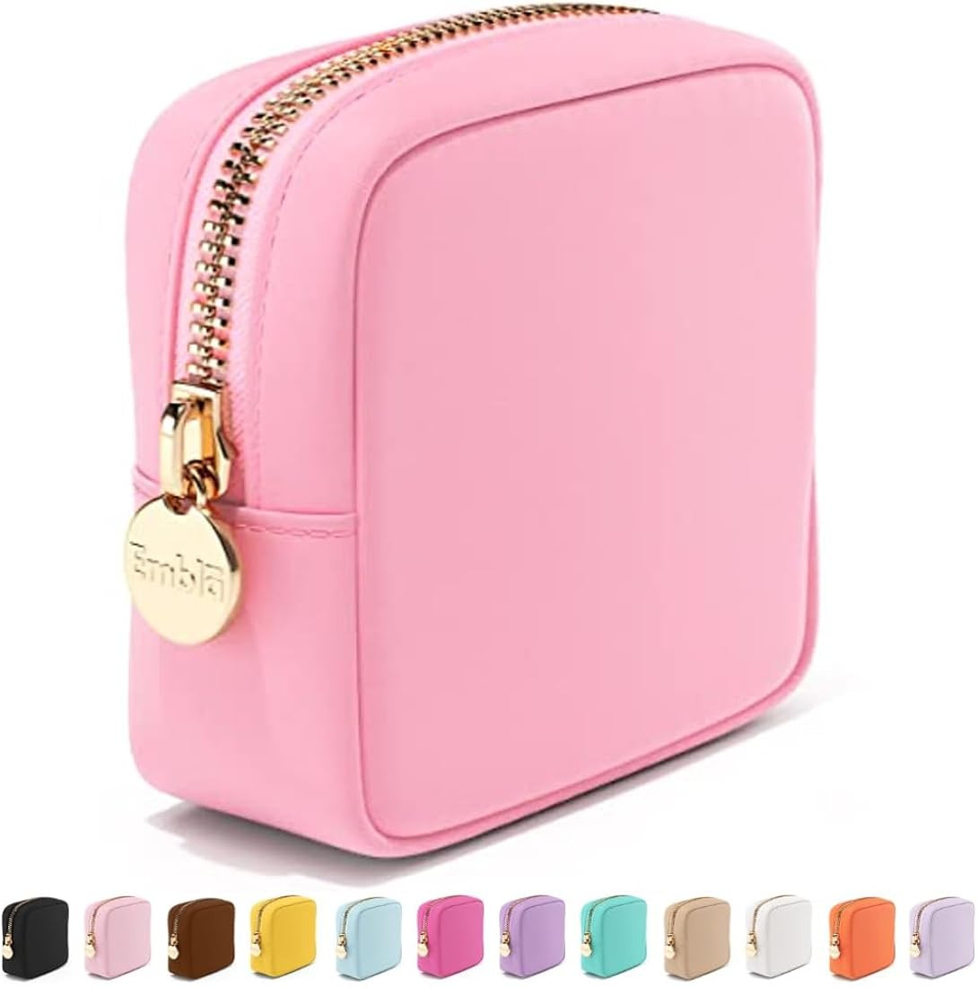 Embla Makeup Bag Travel Cosmetics Pouch and Toiletry Bag, Nylon Zipper Pouch Purse, Cute Make Up ... | Amazon (US)