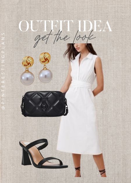 Outfit Idea get the look 🙌🏻🙌🏻

White summer dress, black purse, heeled sandals, earrings 

#LTKShoeCrush #LTKStyleTip #LTKSeasonal