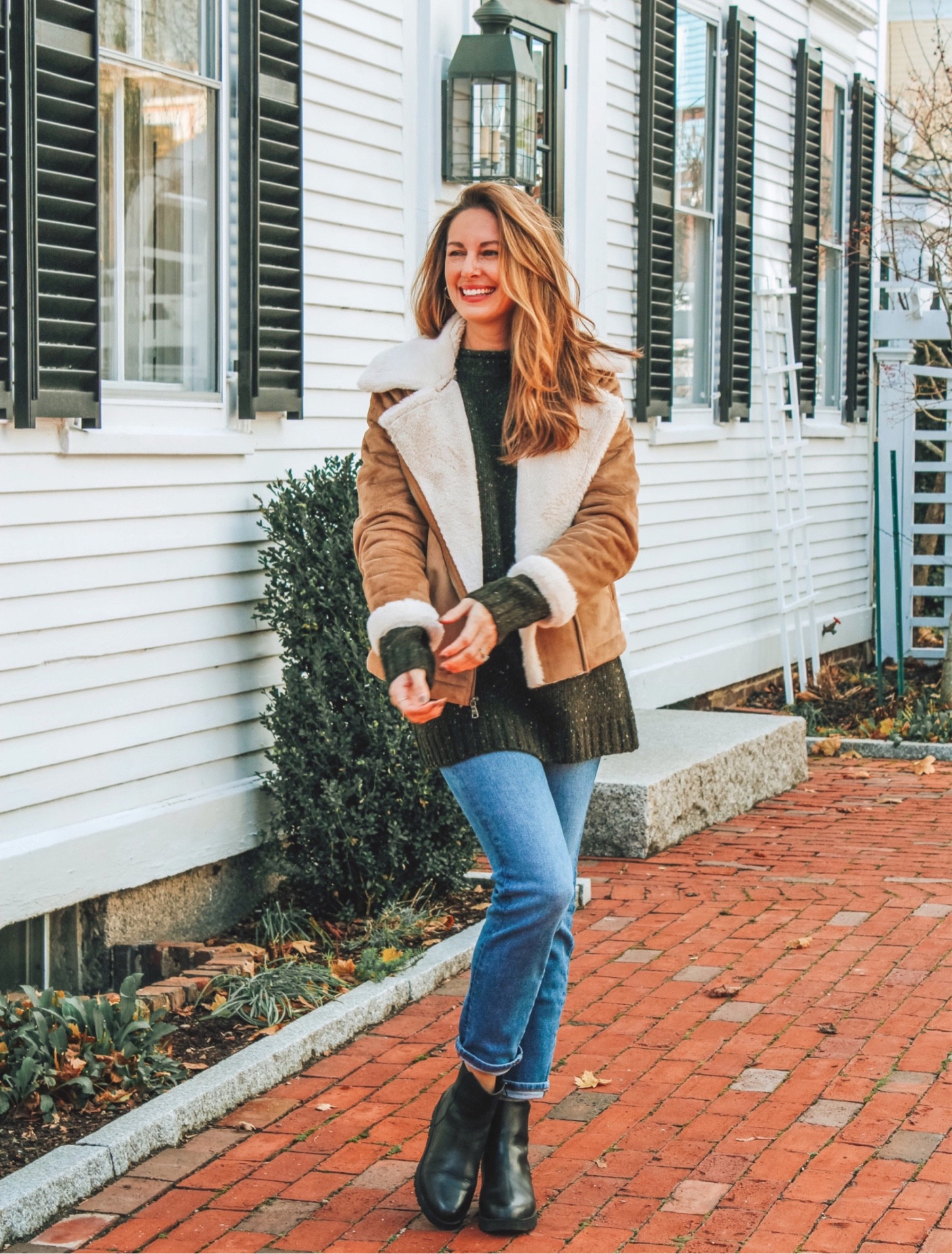 Winter outfit, winter sweater, wool sweater, cute winter jacket, shearling coat, faux fur coat, everyday looks 

#LTKSeasonal #LTKstyletip #LTKworkwear