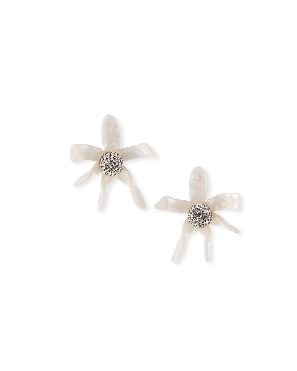 Water Lily Button Earrings, White | Bergdorf Goodman