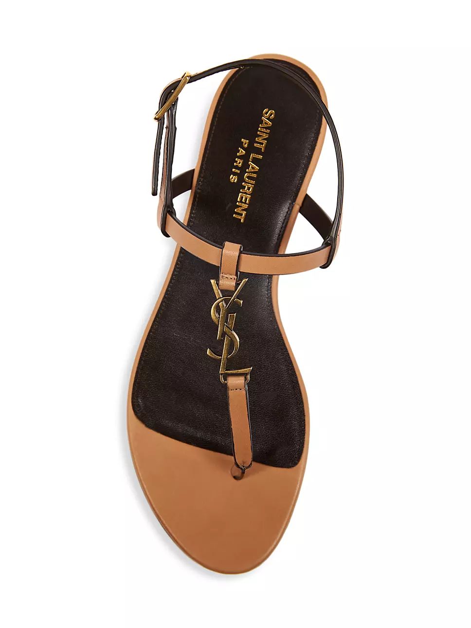 Saint Laurent Cassandra Leather Logo Sandals | Saks Fifth Avenue