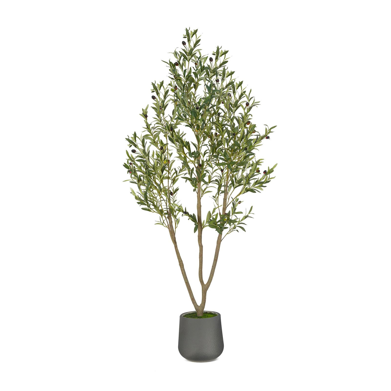 Artificial Olive Tree, 6FT Tall Faux Olive Tree with Gray Planter, Artificial Plants with Natural... | Amazon (US)