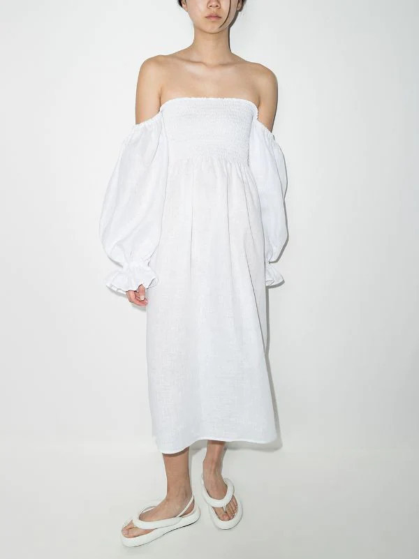 Atlanta linen midi dress | Farfetch Global
