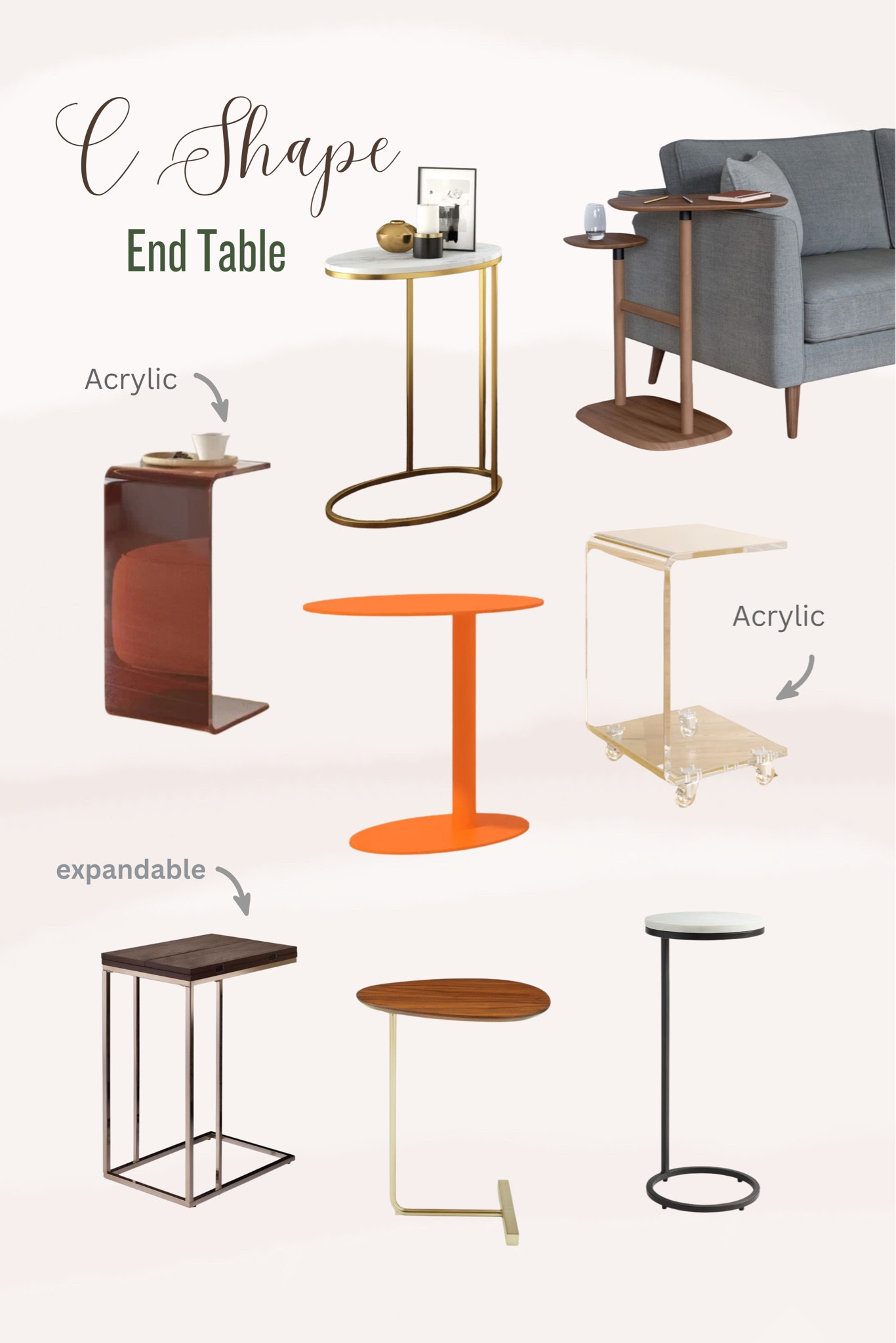 C-shaped end tables are versatile and practical furniture pieces. They are Space-saving, Easy to carry around, Multi-functional and Stylish.

#endtable #apartment #smallspace #accenttable #lightweight #sidetable  

#LTKhome