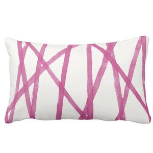 Hand-painted Lines Throw Pillow or Cover Pink/white 12 X - Etsy | Etsy (US)