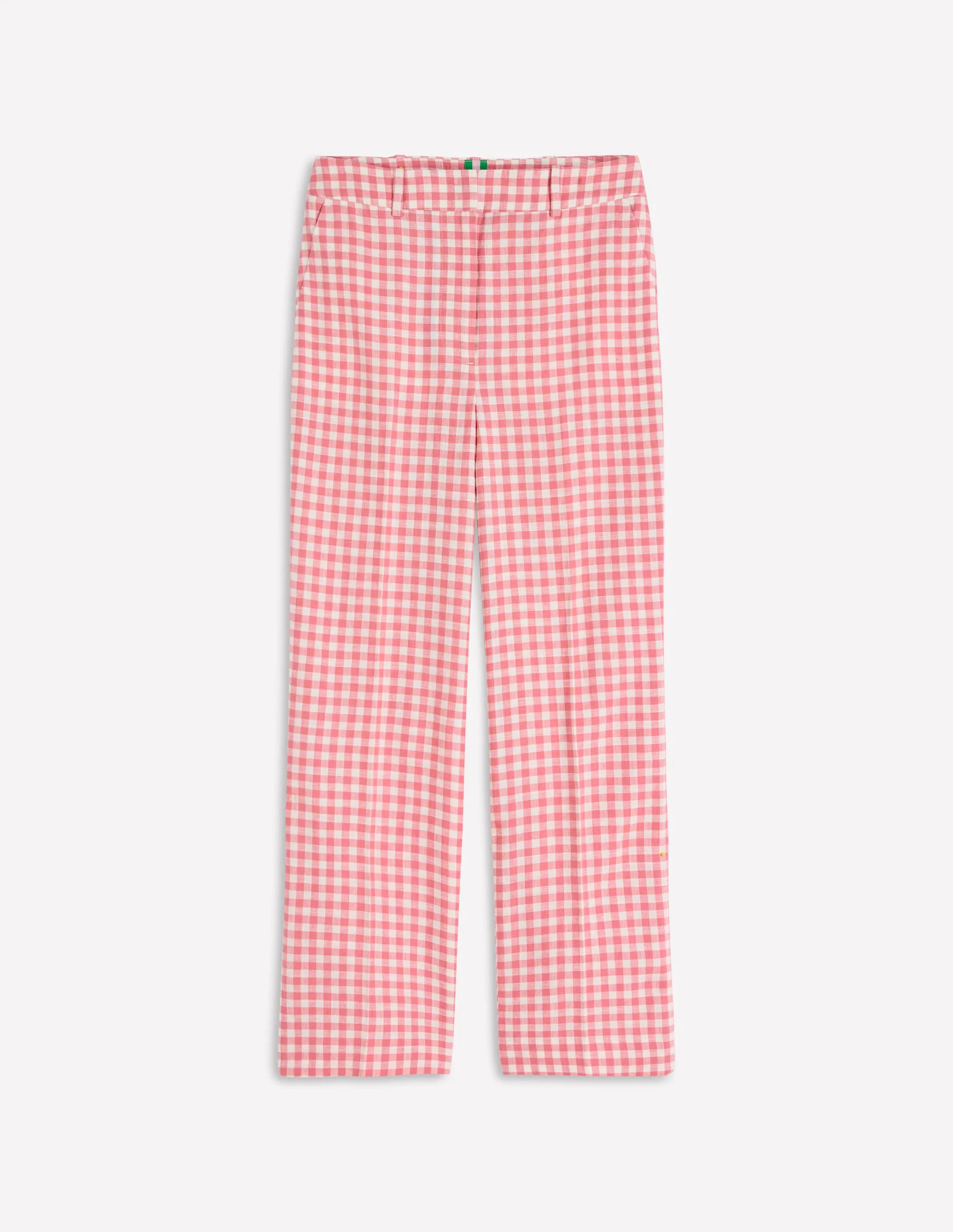 Canonbury Linen Pants-Dusty Rose and Ivory Gingham | Boden (US)