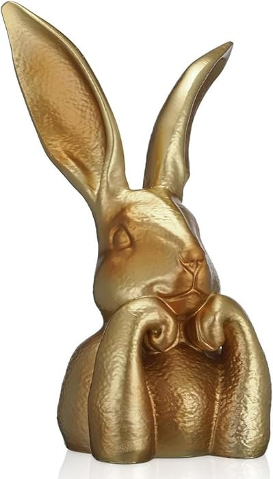 Easter Bunny Figurines, Gold Home Decor Resin Rabbit Statue, Easter Table Decor, Large Rabbit Fig... | Amazon (US)