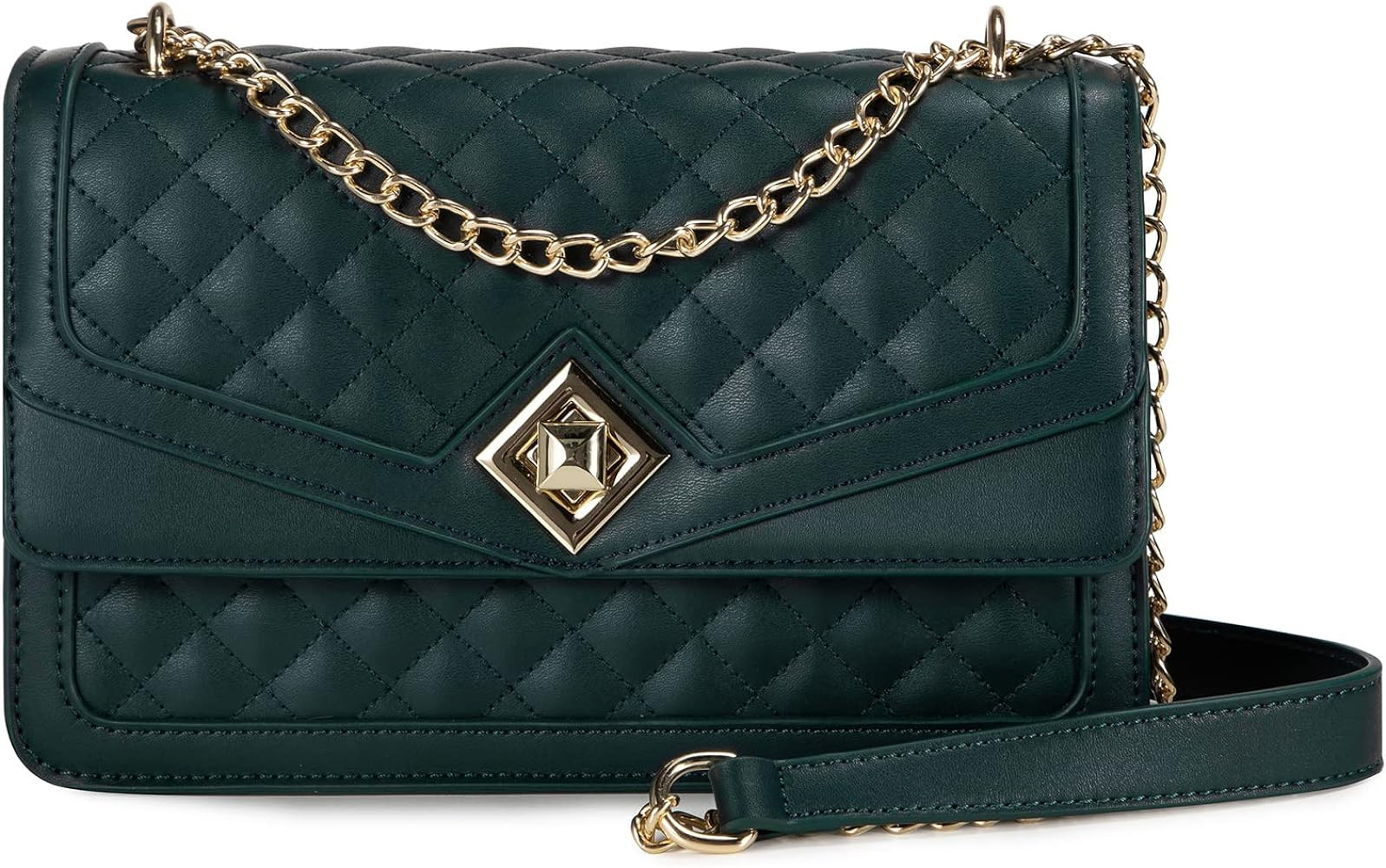 LOVEVOOK Crossbody Bags for Women Leather Quilted Shoulder Bag with Chain Strap Trendy Clutch Sat... | Amazon (US)