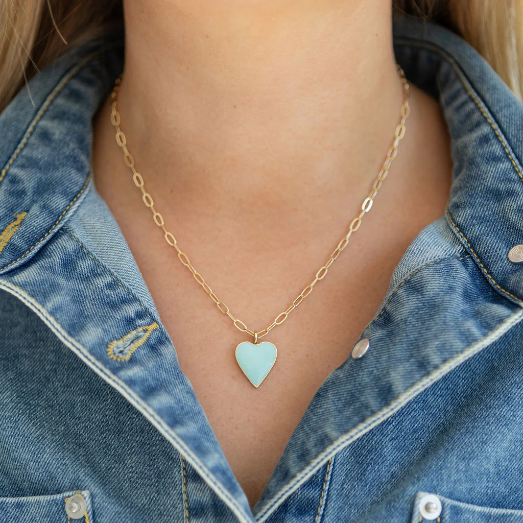 Carolina Blue Heart Necklace | Erin McDermott Jewelry