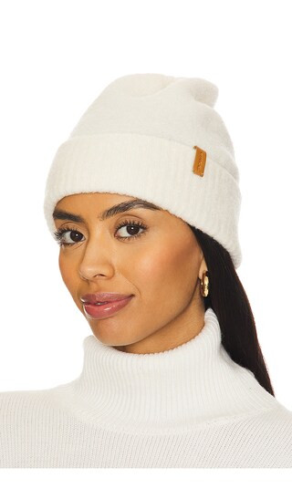 Cashmere Boucle Cuffed Hat in White Sand | Revolve Clothing (Global)