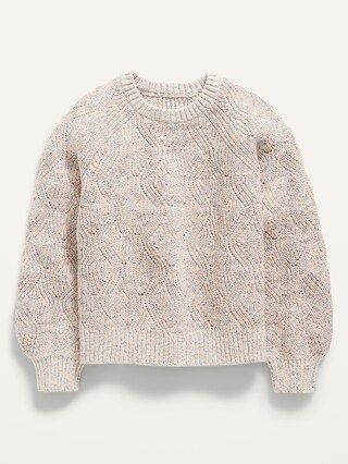 Girls / SweatersTextured Shaker-Stitch Space-Dye Sweater for Girls | Old Navy (US)