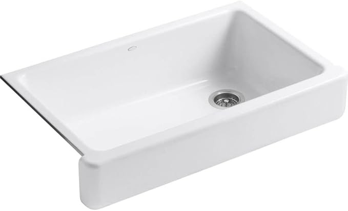 KOHLER K-6488-0 Whitehaven 35-1/2" Undermount Single-Bowl Farmhouse Kitchen Sink, Cast Iron, Apro... | Amazon (US)