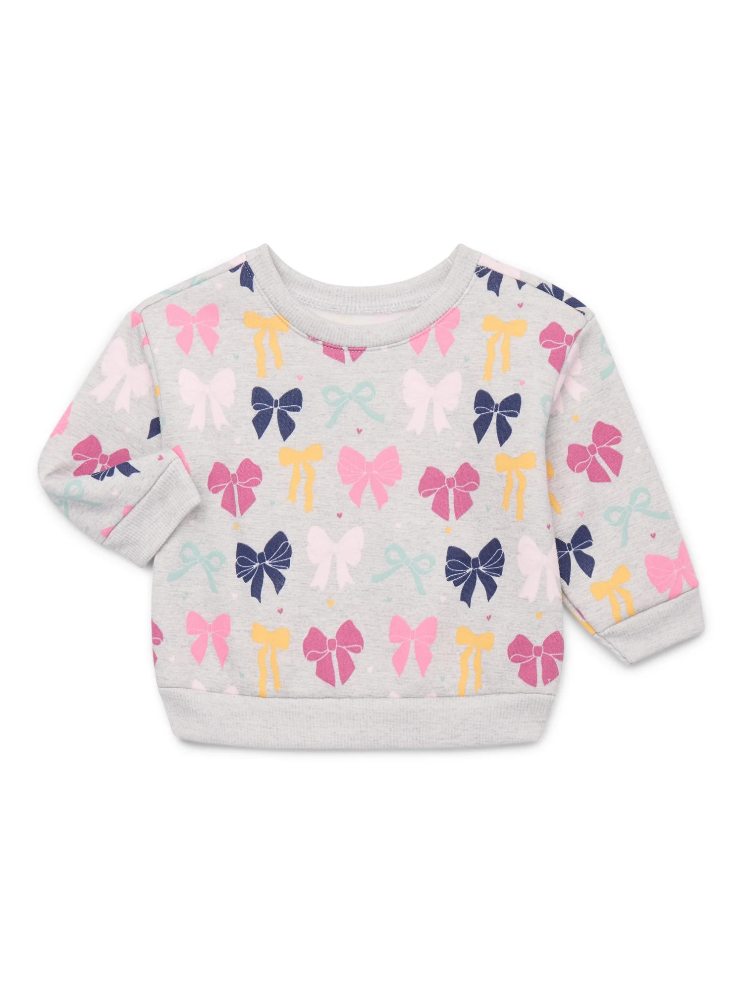 Garanimals Baby Girls Printed Fleece Sweatshirt with Long Sleeves, Sizes 6-24 Months | Walmart (US)